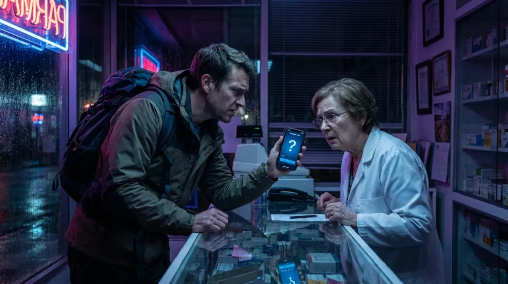 A frustrated tourist experiencing language barriers with a local, showing why relying solely on apps instead of memorizing emergency phrases to know when traveling abroad can be a dangerous trap.