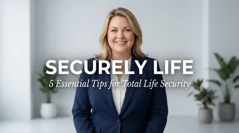 A professional woman representing a Securely Life through expert home and personal safety measures.